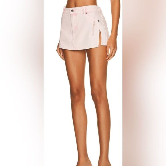 NWT Ser.o.ya Zuri Low arise Mini Skirt In Bleach Pink size 27 - Picture 2 of 12